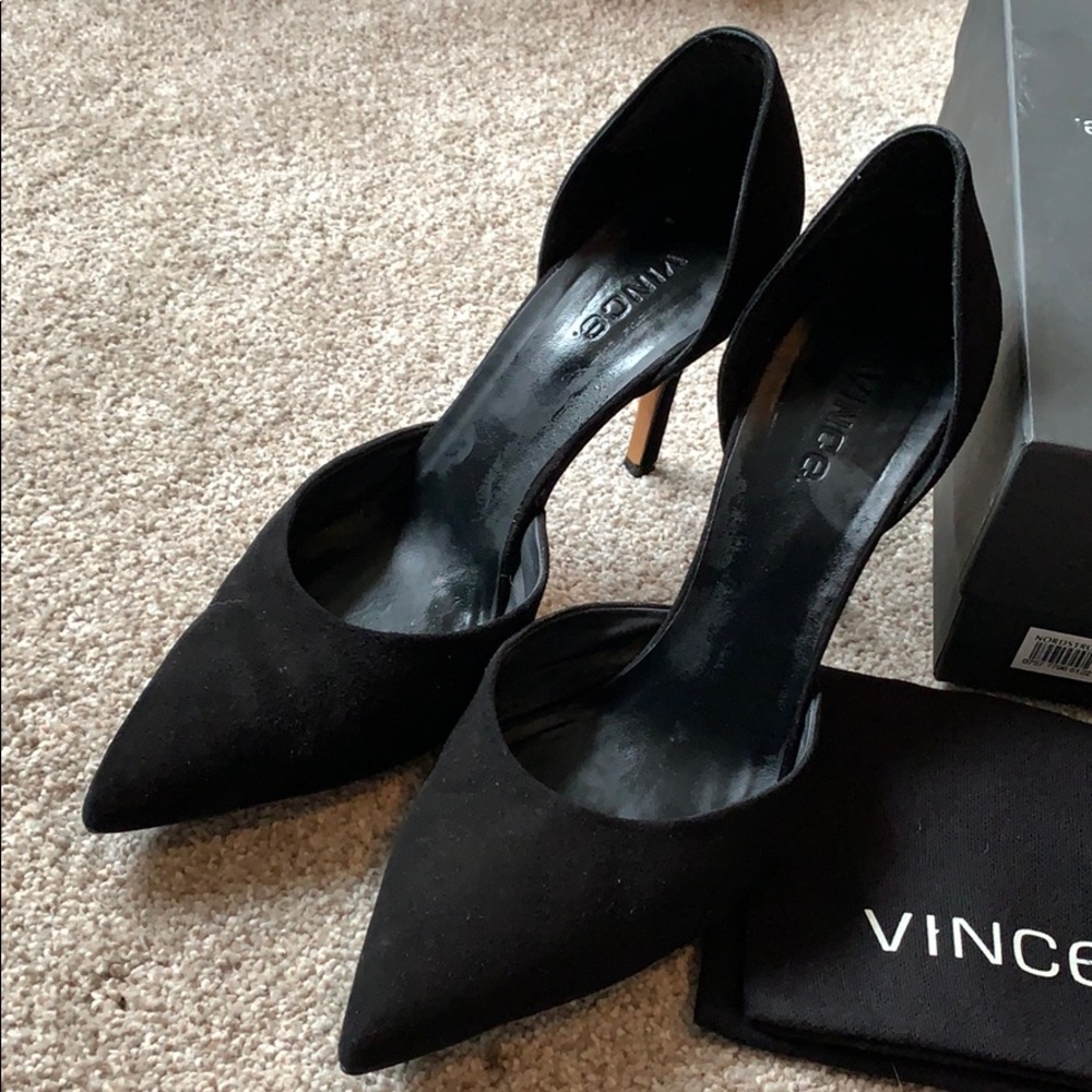 Vince Celeste black suede heels